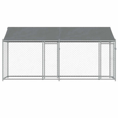 Large Dog Kennel Run 4x2x2m Galvanised Steel | HomeAndLiving