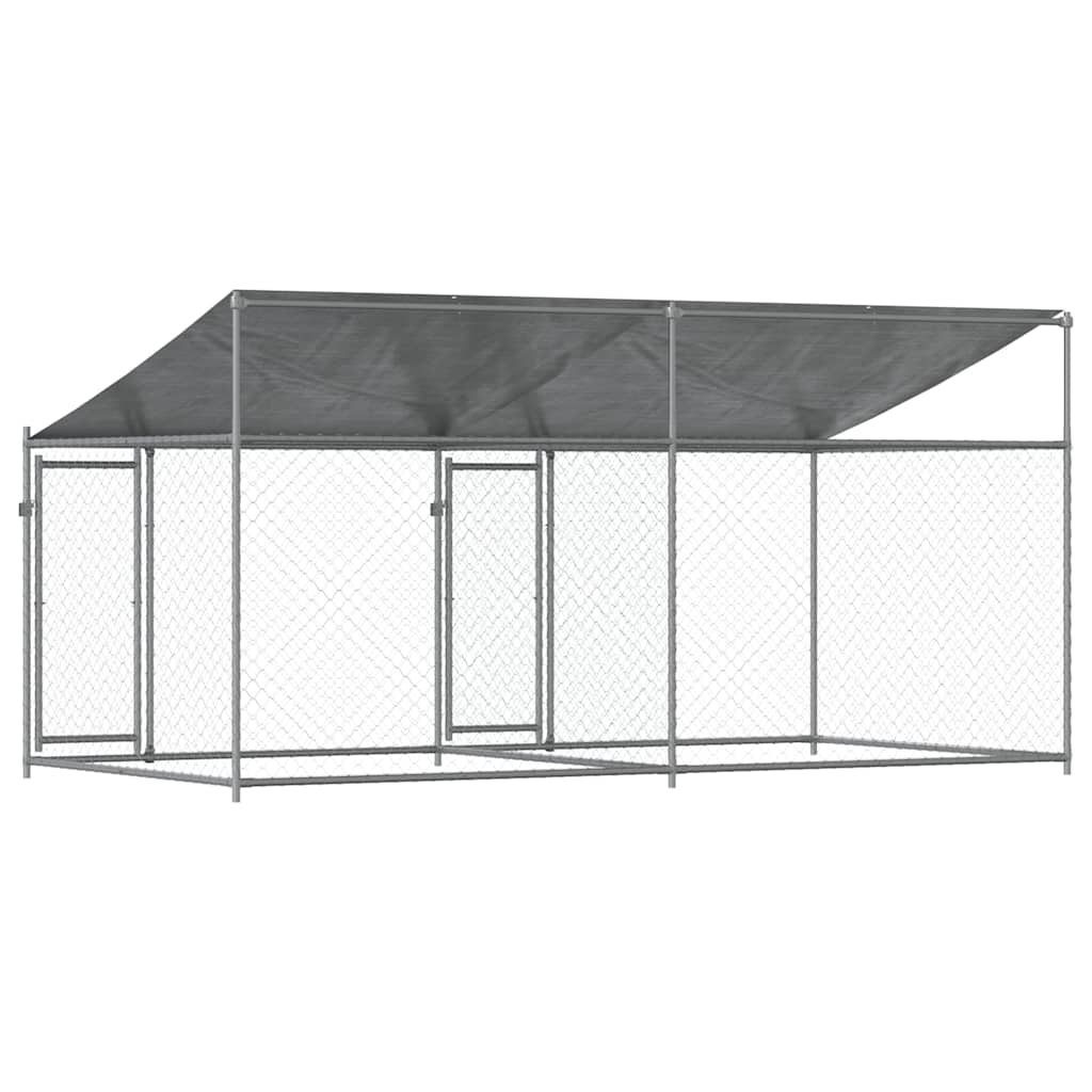 Large Dog Kennel Run 4x2x2m Galvanised Steel | HomeAndLiving