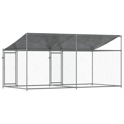 Large Dog Kennel Run 4x2x2m Galvanised Steel | HomeAndLiving