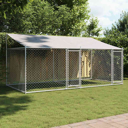 Large Dog Kennel Run 4x2x2m Galvanised Steel | HomeAndLiving