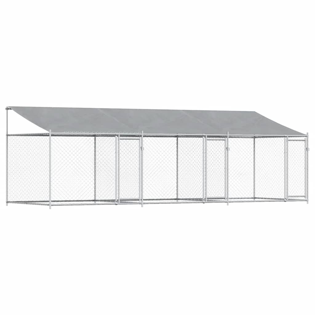 Large Dog Kennel Run Enclosure 6x2x2m Galvanised | HomeAndLiving