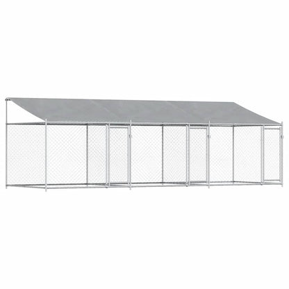 Large Dog Kennel Run Enclosure 6x2x2m Galvanised | HomeAndLiving