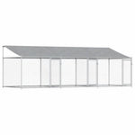 Large Dog Kennel Run Enclosure 6x2x2m Galvanised | HomeAndLiving