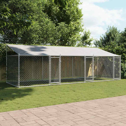 Large Dog Kennel Run Enclosure 6x2x2m Galvanised | HomeAndLiving