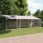 Large Dog Kennel Run Enclosure 6x2x2m Galvanised | HomeAndLiving