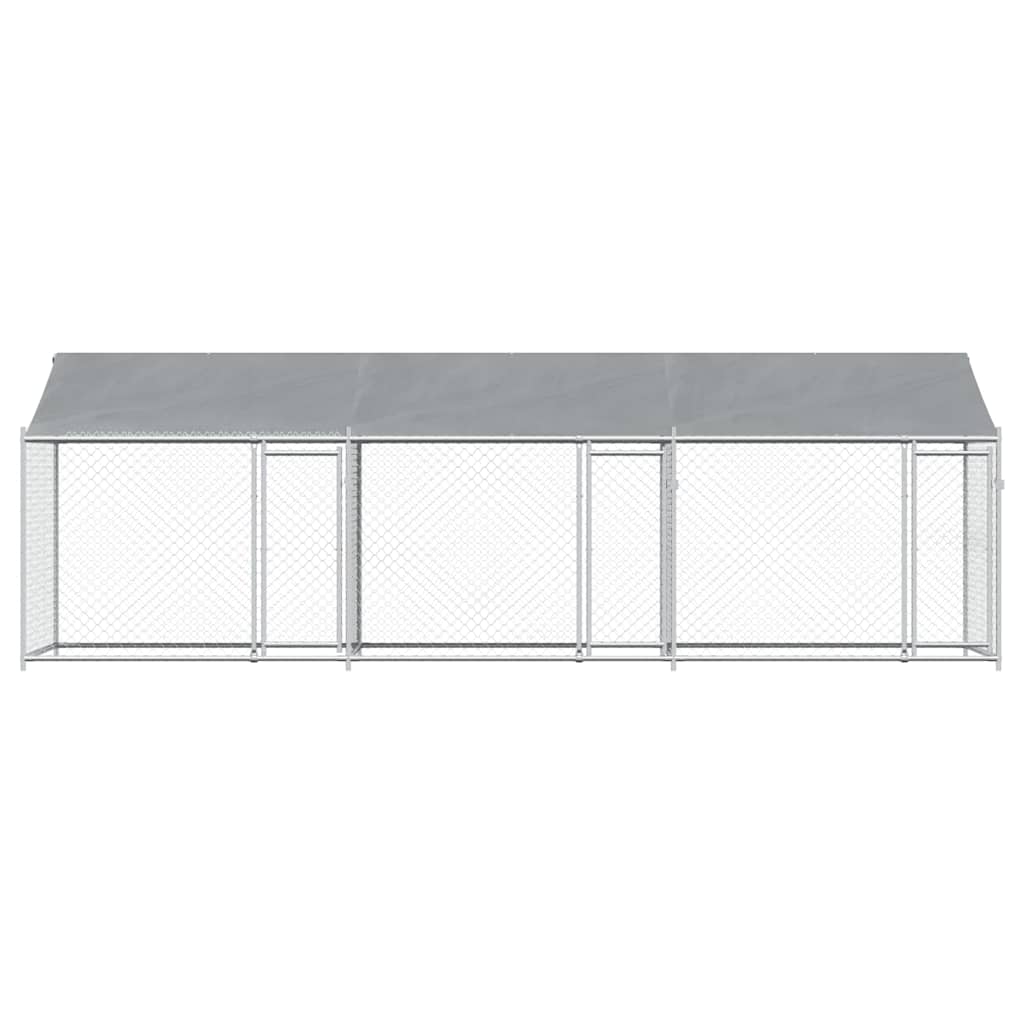 Large Dog Kennel Run Enclosure 6x2x2m Galvanised | HomeAndLiving