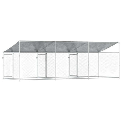 Large Dog Kennel Run Enclosure 6x2x2m Galvanised | HomeAndLiving