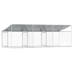 Large Dog Kennel Run Enclosure 6x2x2m Galvanised | HomeAndLiving