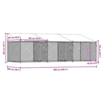 Large Dog Kennel Run Enclosure 6x2x2m Galvanised | HomeAndLiving