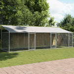 Large Dog Kennel Run Enclosure 6x2x2m Galvanised | HomeAndLiving