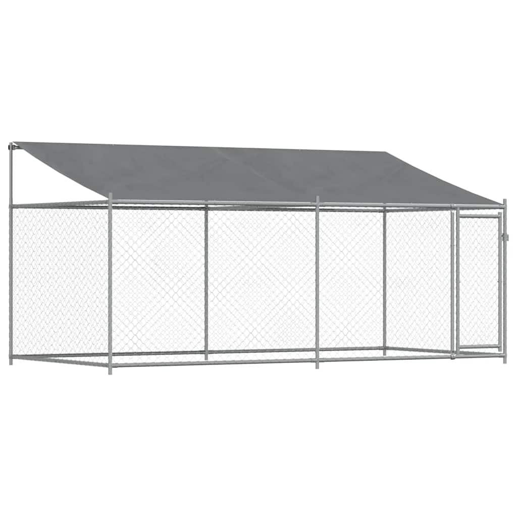 Large Outdoor Dog Cage Galvanised Steel 4x2x2m | HomeAndLiving