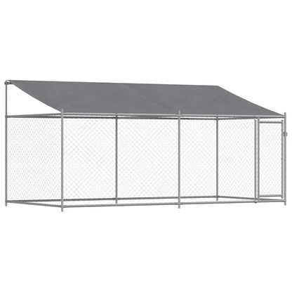 Large Outdoor Dog Cage Galvanised Steel 4x2x2m | HomeAndLiving