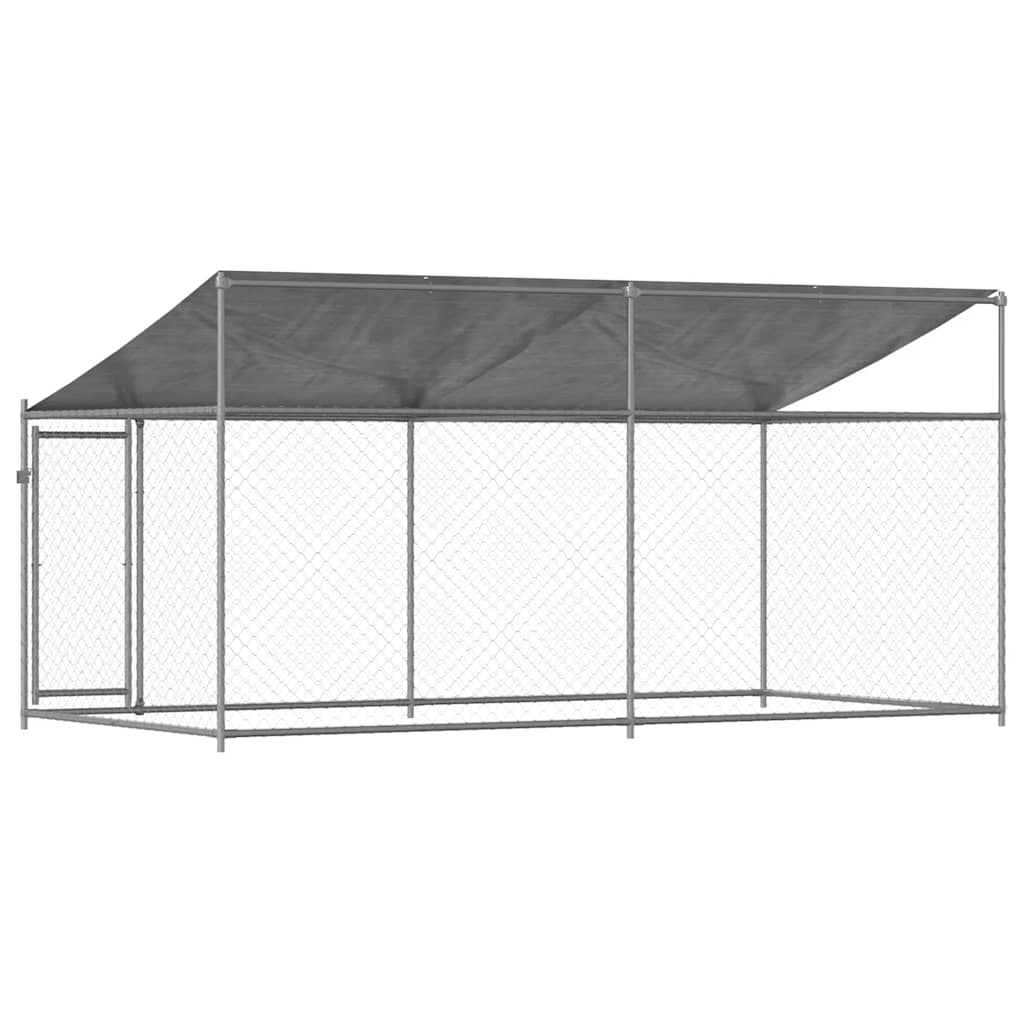 Large Outdoor Dog Cage Galvanised Steel 4x2x2m | HomeAndLiving