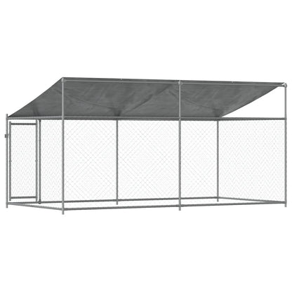 Large Outdoor Dog Cage Galvanised Steel 4x2x2m | HomeAndLiving
