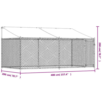 Large Outdoor Dog Cage Galvanised Steel 4x2x2m | HomeAndLiving