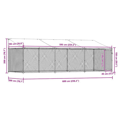 Large Dog Run Enclosure 6x2x2m Galvanised Steel | HomeAndLiving