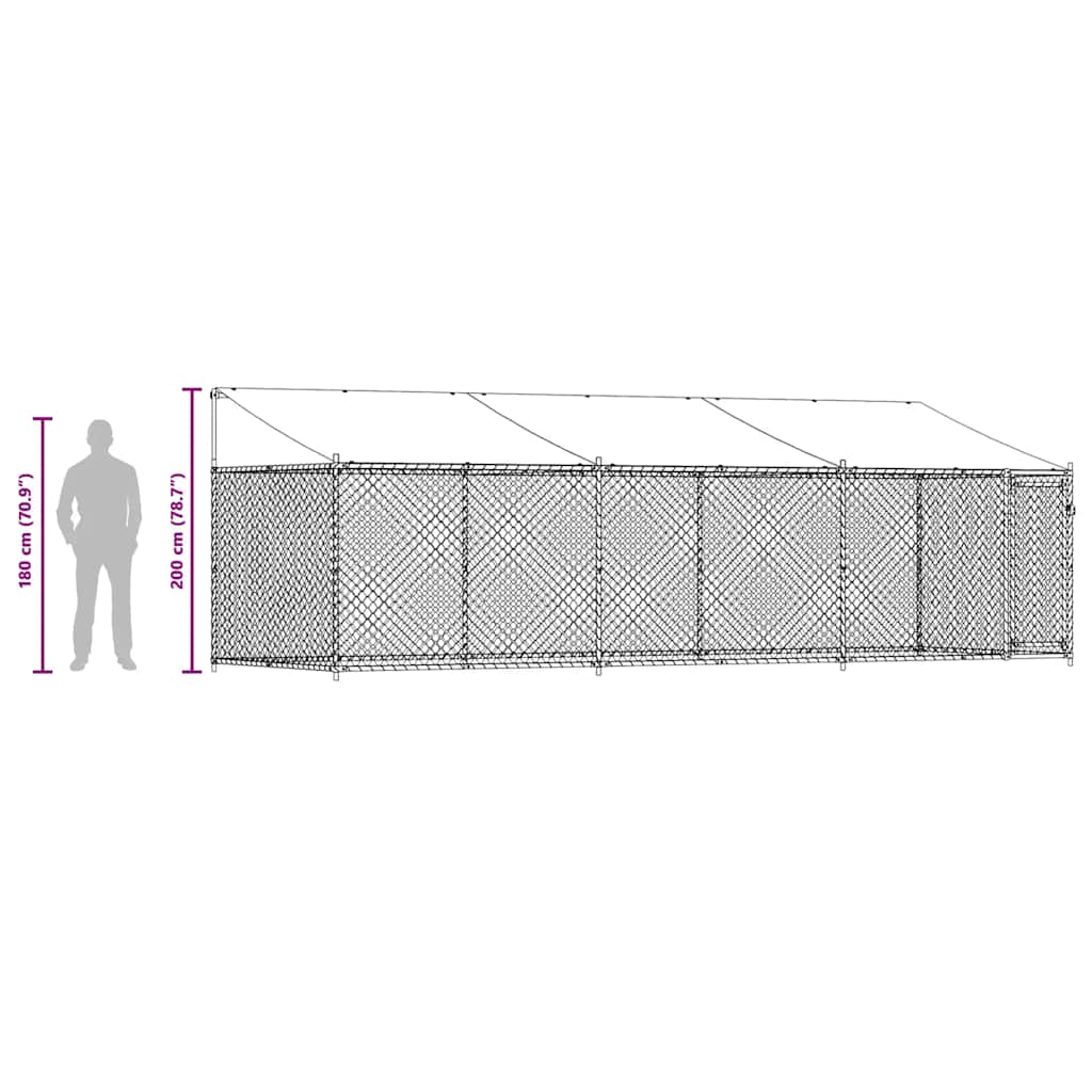 Large Dog Run Enclosure 6x2x2m Galvanised Steel | HomeAndLiving