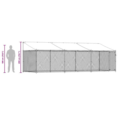 Large Dog Run Enclosure 6x2x2m Galvanised Steel | HomeAndLiving
