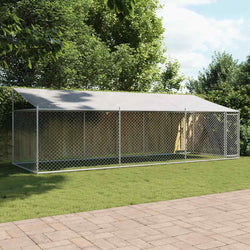 Large Dog Run Enclosure 6x2x2m Galvanised Steel | HomeAndLiving