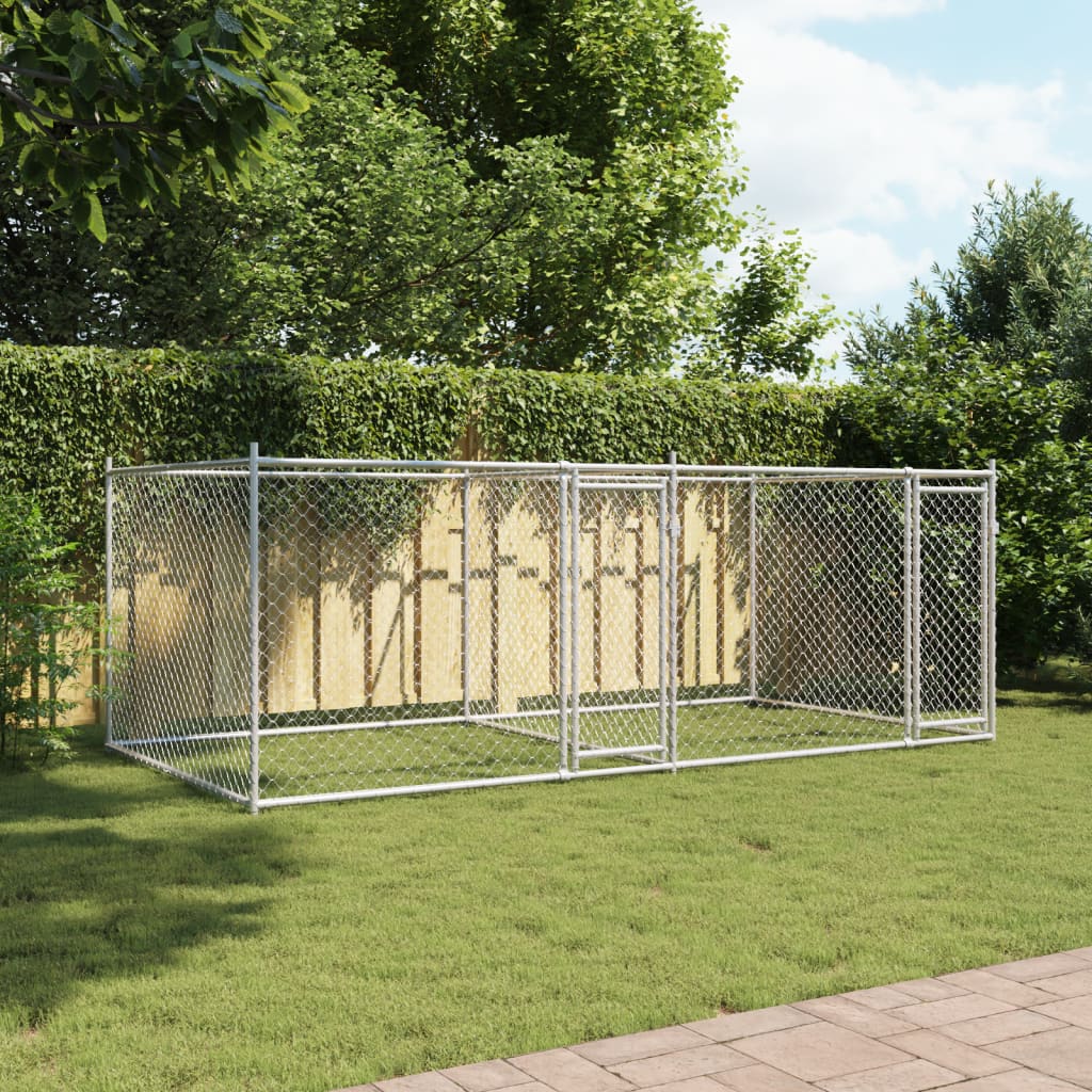 Large Dog Cage Run Galvanised Steel 4x2x1.5m | HomeAndLiving