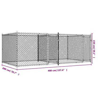 Large Dog Cage Run Galvanised Steel 4x2x1.5m | HomeAndLiving