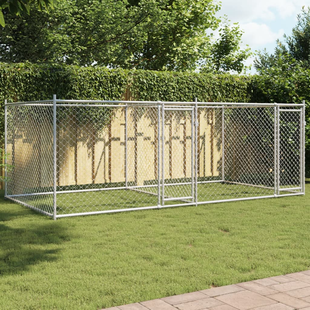 Large Dog Cage Run Galvanised Steel 4x2x1.5m | HomeAndLiving