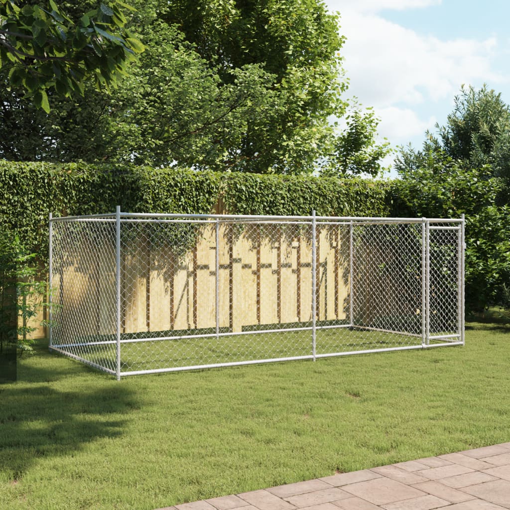 Large Dog Cage Run Galvanised Steel 4x2x1.5m | HomeAndLiving