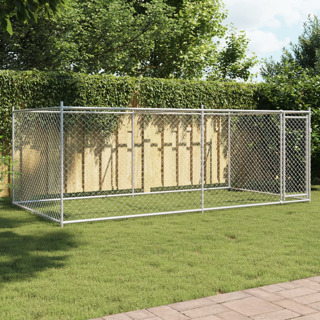 Large Dog Cage Run Galvanised Steel 4x2x1.5m | HomeAndLiving