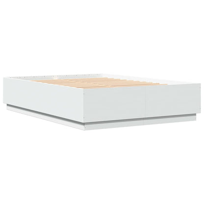 Bed Frame White Engineered Wood Queen Size - 203×153×40cm