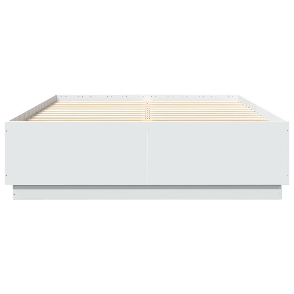 Bed Frame White Engineered Wood Queen Size - 203×153×40cm