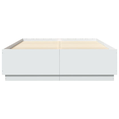 Bed Frame White Engineered Wood Queen Size - 203×153×40cm