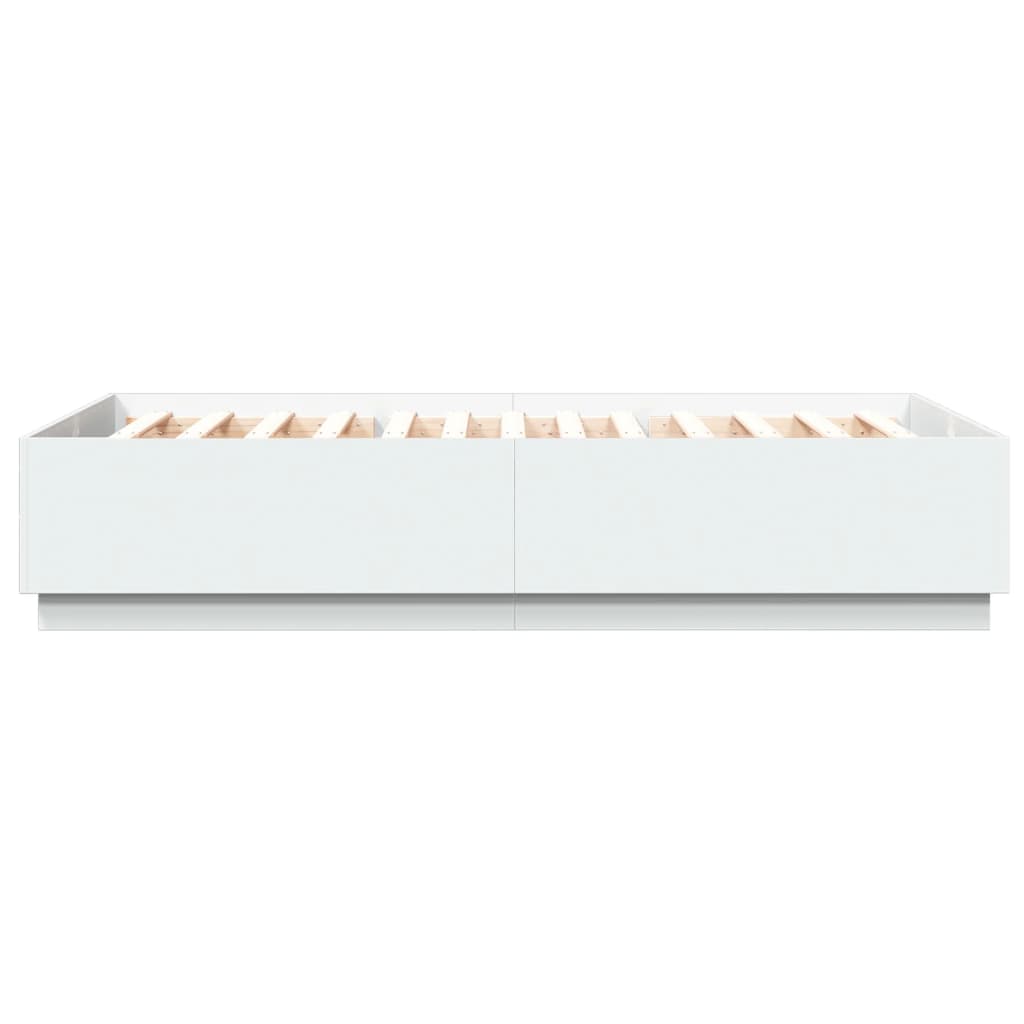 Bed Frame White Engineered Wood Queen Size - 203×153×40cm