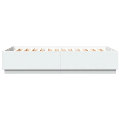 Bed Frame White Engineered Wood Queen Size - 203×153×40cm