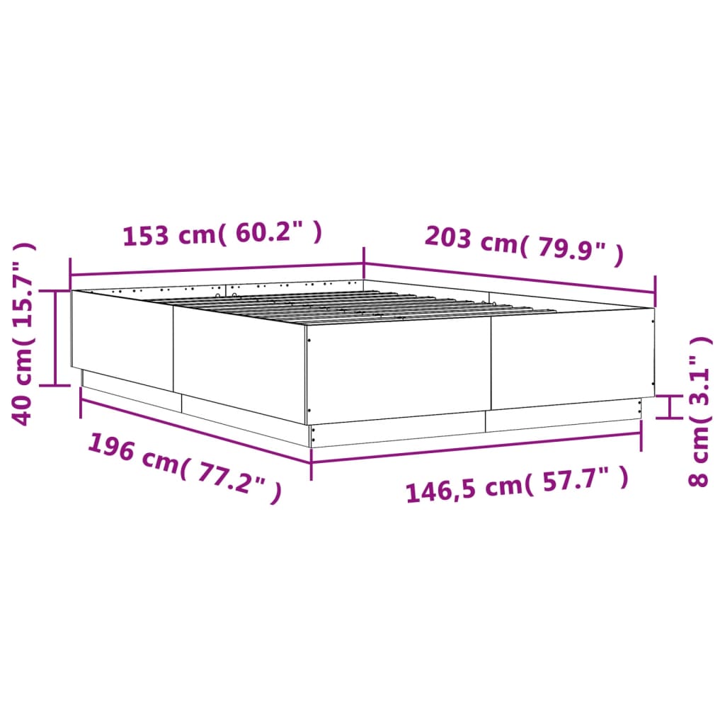 Bed Frame - Sonoma Oak Engineered Wood