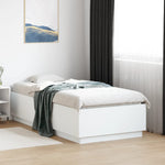 Bed Frame  White Engineered Wood