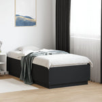 Bed Frame Black Engineered Wood Sigle Size