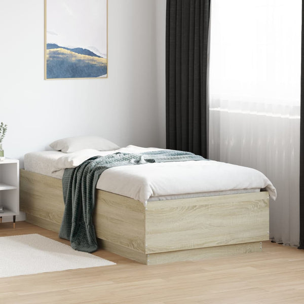  Bed Frame Sonoma Oak Engineered Wood Sigle Size