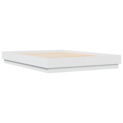 Bed Frame White Engineered Wood Queen Size - 203×153×23cm