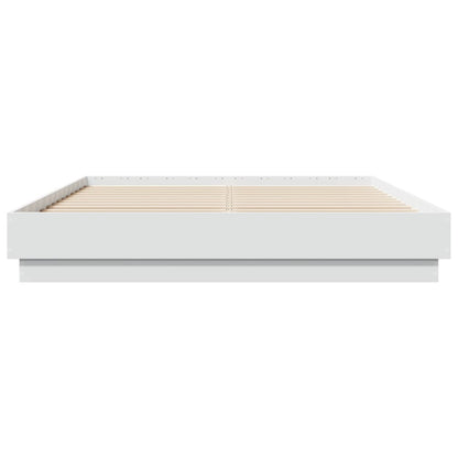 Bed Frame White Engineered Wood Queen Size - 203×153×23cm