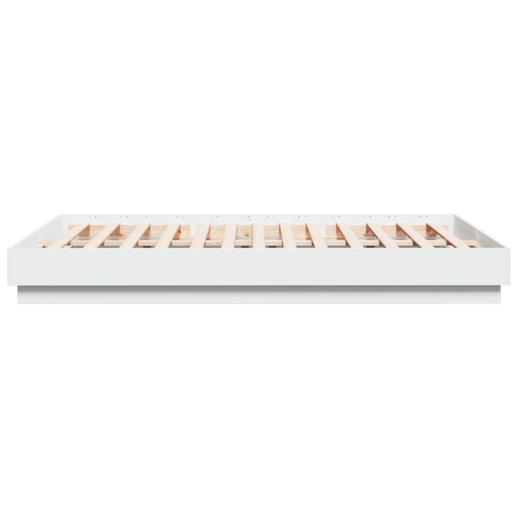 Bed Frame White Engineered Wood Queen Size - 203×153×23cm