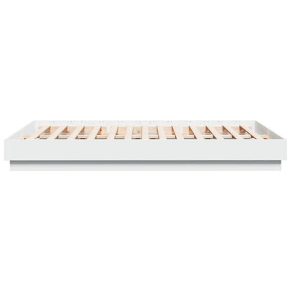 Bed Frame White Engineered Wood Queen Size - 203×153×23cm