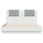 Bed Frame with Headboard White - Engineered Wood Double Size