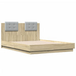 Bed Frame with Headboard Sonoma Oak - Engineered Wood Double Size