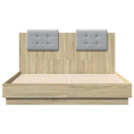 Bed Frame with Headboard Sonoma Oak - Engineered Wood Double Size