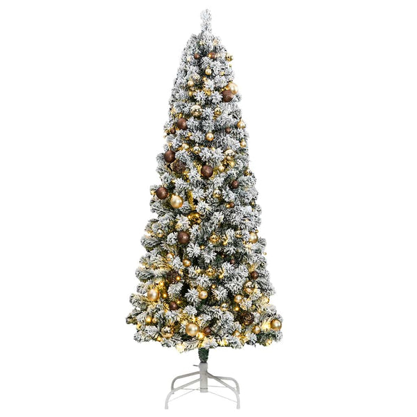  Artificial Hinged Christmas Tree with 300 LEDs, Ball Set 180 cm