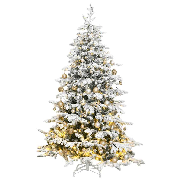  Artificial Hinged Christmas Tree with 300 LEDs, Ball Set (180 cm)