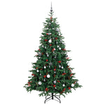 Artificial Hinged Christmas Tree with 300 LEDs , Ball Set 180 cm