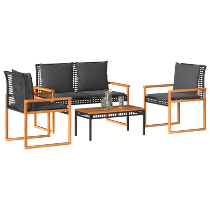 Contemporary 4 Piece Garden Lounge Set Patio Setup Garden Leisure 