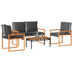 Contemporary 4 Piece Garden Lounge Set Patio Setup Garden Leisure