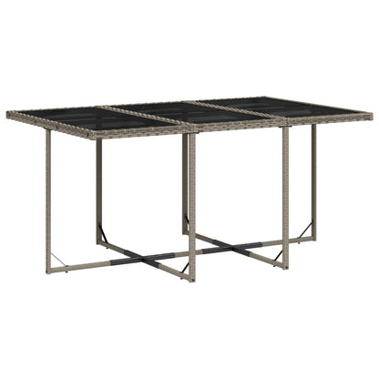 7 Piece Garden Dining Set with Cushions Grey Poly Rattan - 50,5×54×79cm
